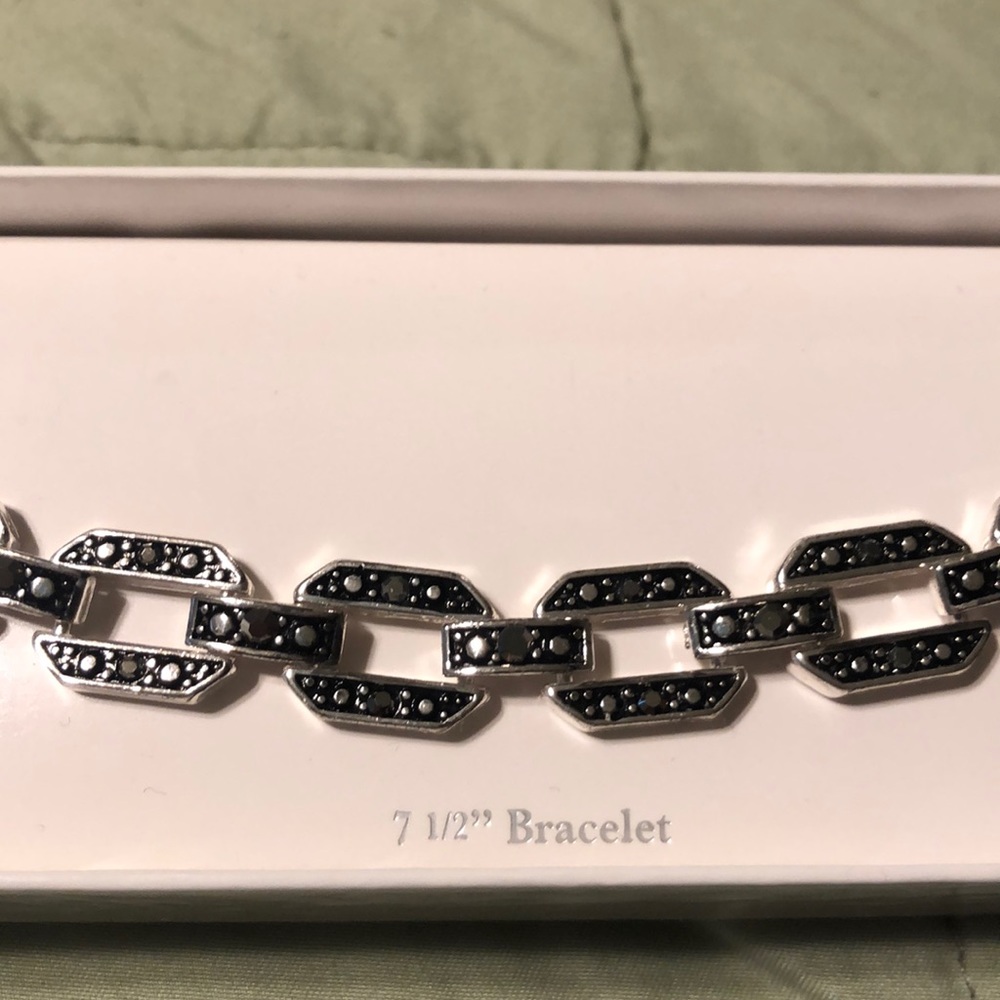 Black & Silver Bracelet, 7 1/2” inch